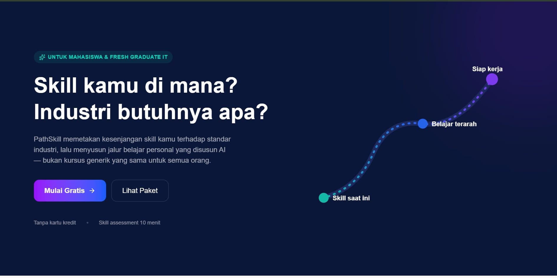 Tangkapan layar landing page PathSkill